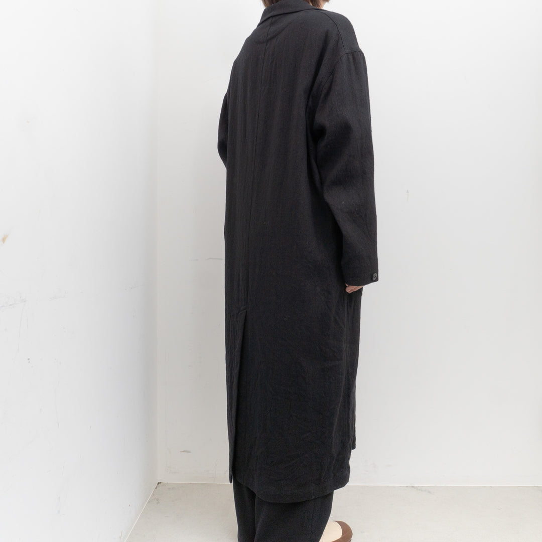 ゴーシュ /　リネンウールヘリンボン ロングワークコート G214-C012