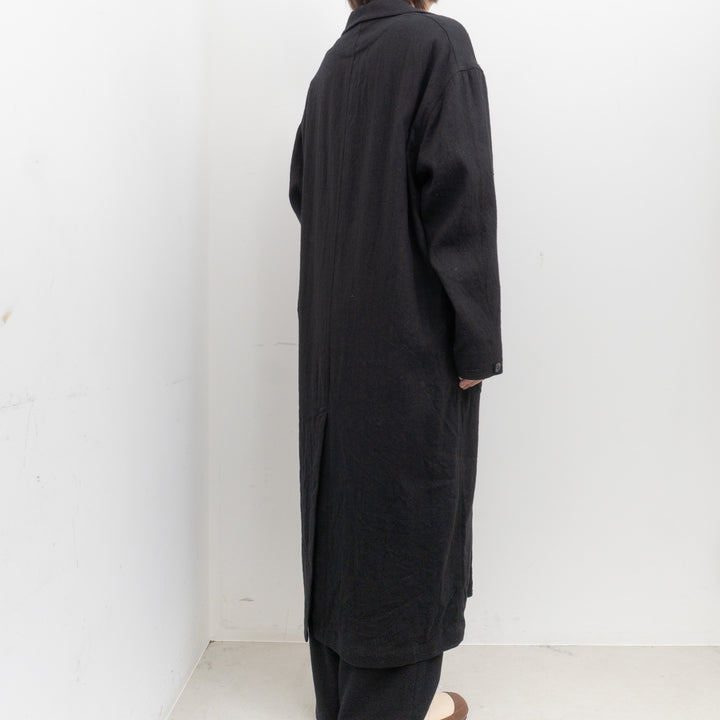 ゴーシュ /　リネンウールヘリンボン ロングワークコート G214-C012