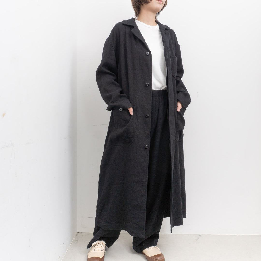 ゴーシュ /　リネンウールヘリンボン ロングワークコート G214-C012