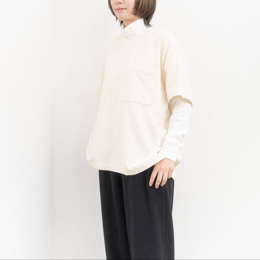 ゴーシュ /　コットンドビー半袖　ノーカラープルオーバー　G254-B014