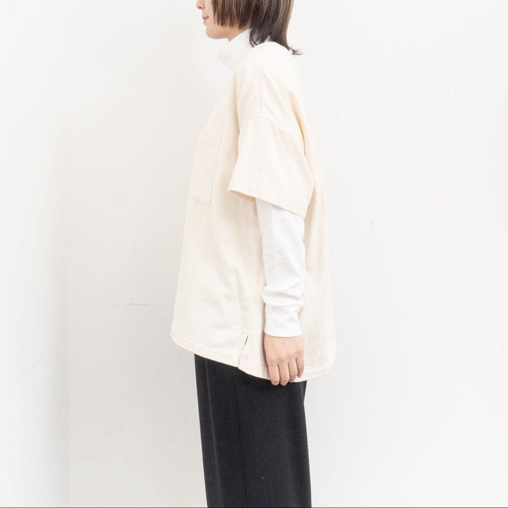 ゴーシュ /　コットンドビー半袖　ノーカラープルオーバー　G254-B014