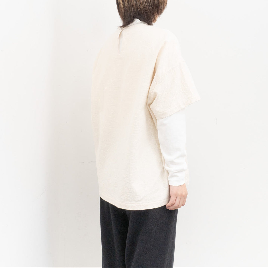 ゴーシュ /　コットンドビー半袖　ノーカラープルオーバー　G254-B014