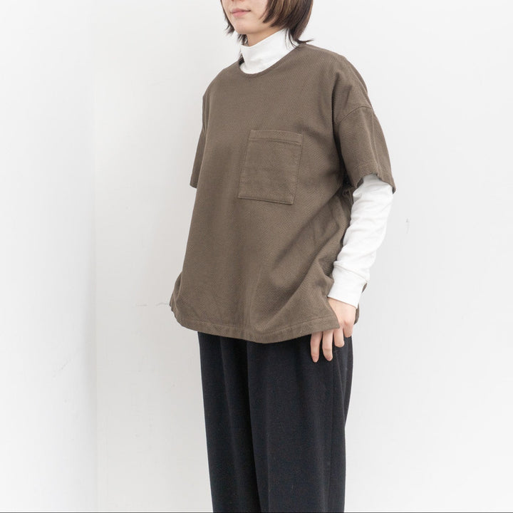 ゴーシュ /　コットンドビー半袖　ノーカラープルオーバー　G254-B014