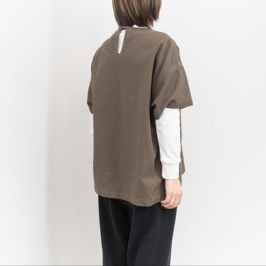 ゴーシュ /　コットンドビー半袖　ノーカラープルオーバー　G254-B014