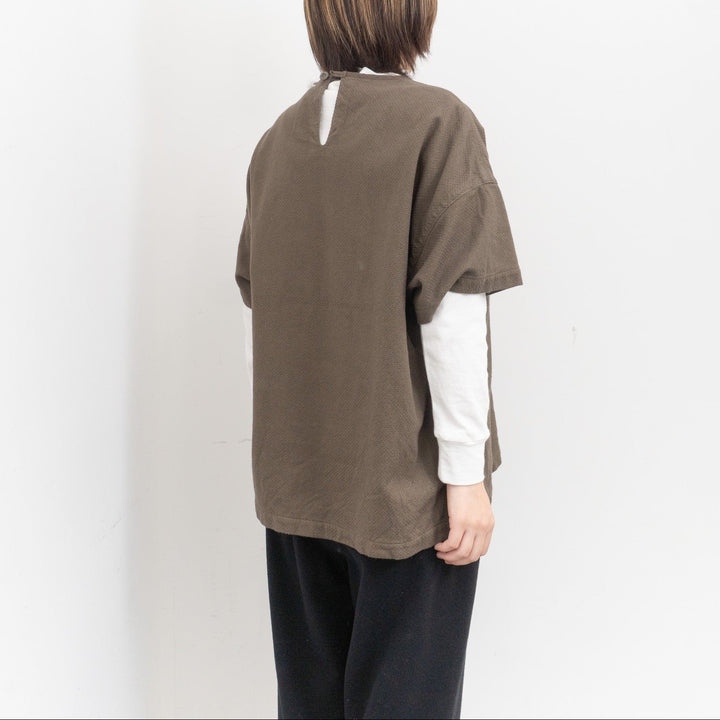 ゴーシュ /　コットンドビー半袖　ノーカラープルオーバー　G254-B014