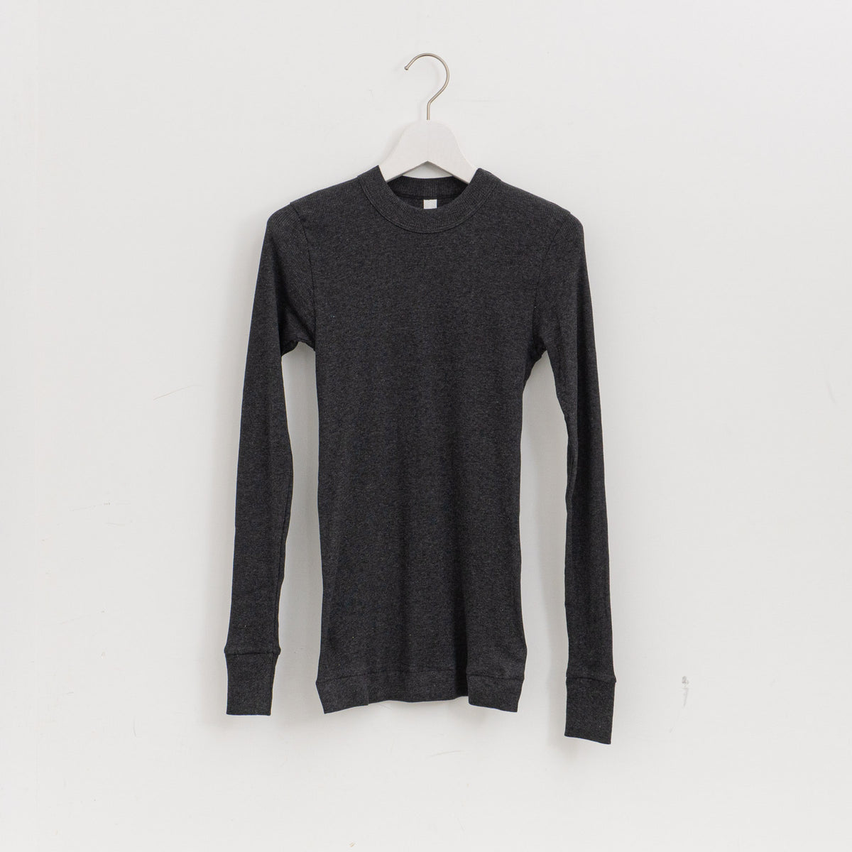homspun｜40/1丸胴テレコクルーネックプルオーバー 252-6014　261-6014（4.dark charcoal）