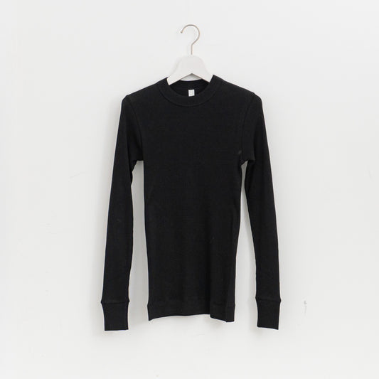 homspun｜40/1丸胴テレコクルーネックプルオーバー 252-6014　261-6014（5.black）
