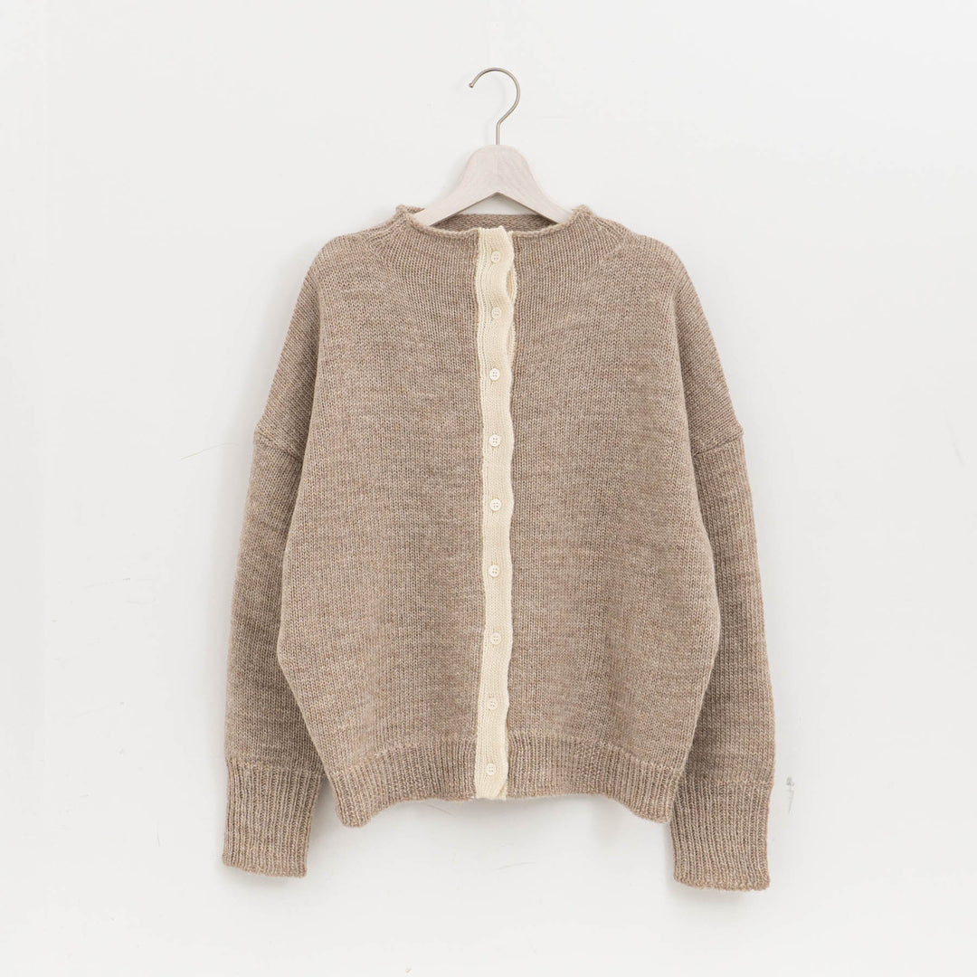 homspun /　ローピング前立て配色カーディガン 252-7883