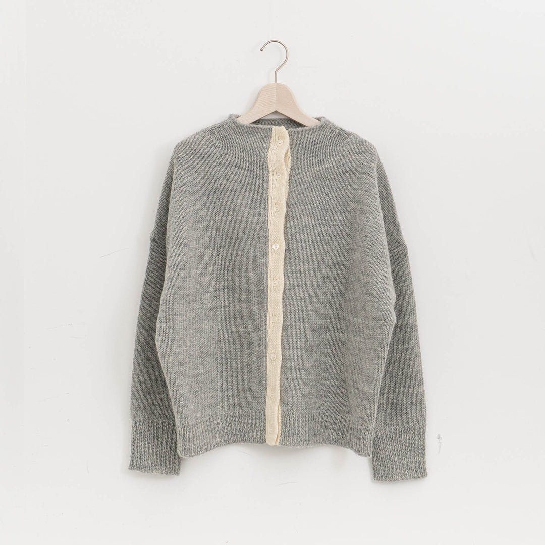 homspun /　ローピング前立て配色カーディガン 252-7883