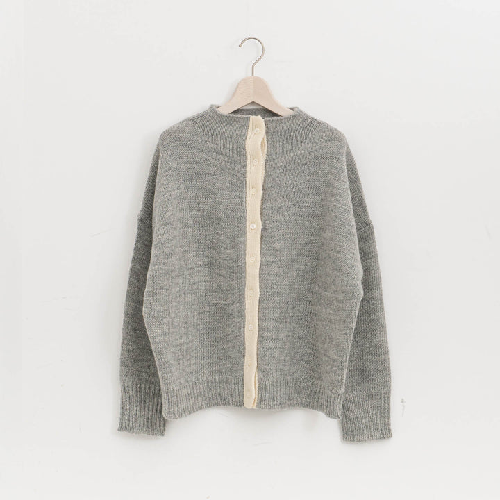 homspun /　ローピング前立て配色カーディガン 252-7883