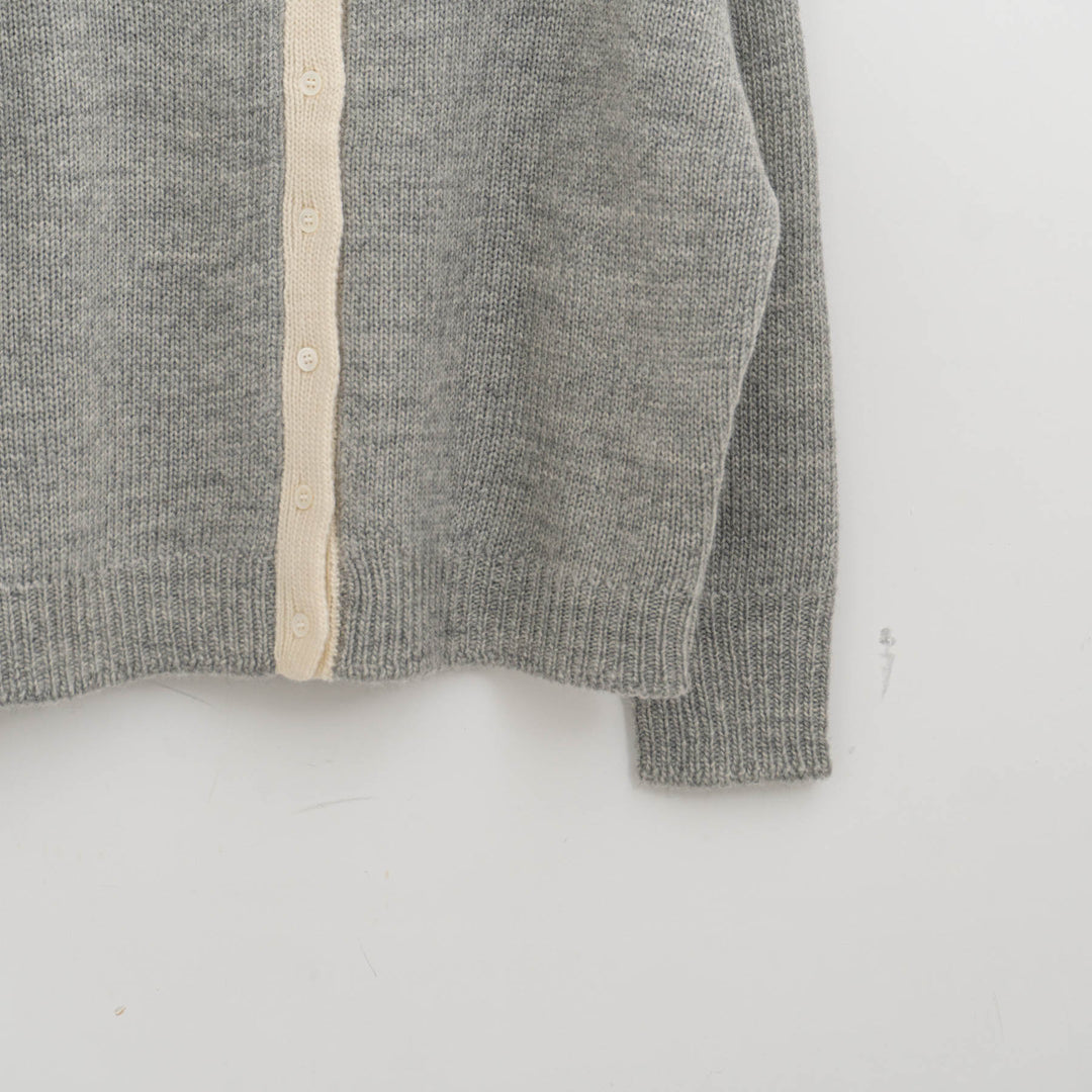 homspun /　ローピング前立て配色カーディガン 252-7883