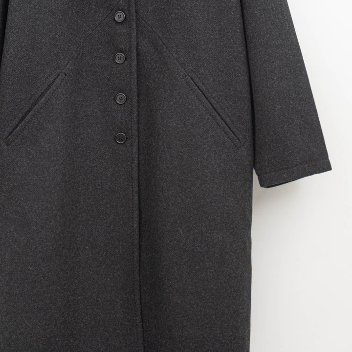 homspun/　ウールフラノテーラーカラーコート 252-0111