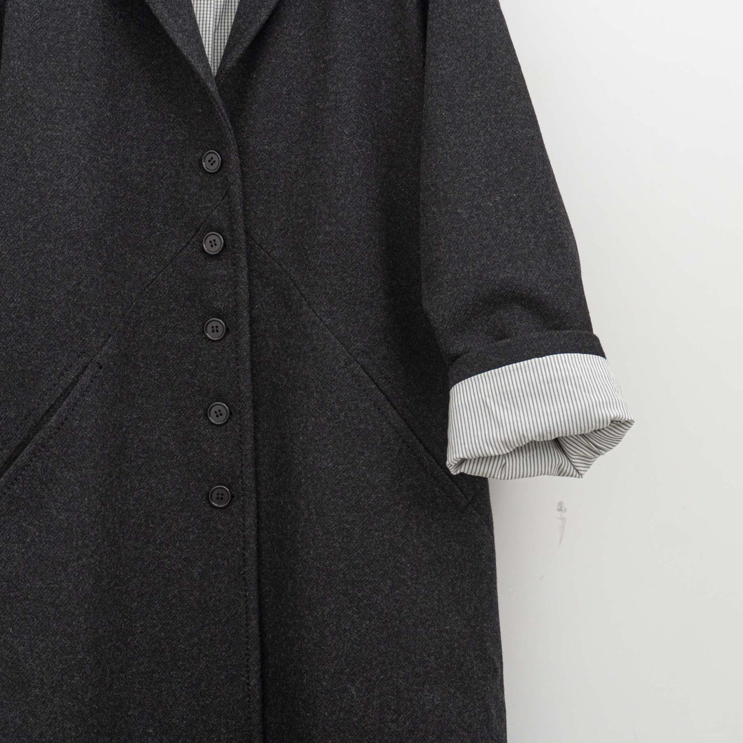 homspun/　ウールフラノテーラーカラーコート 252-0111