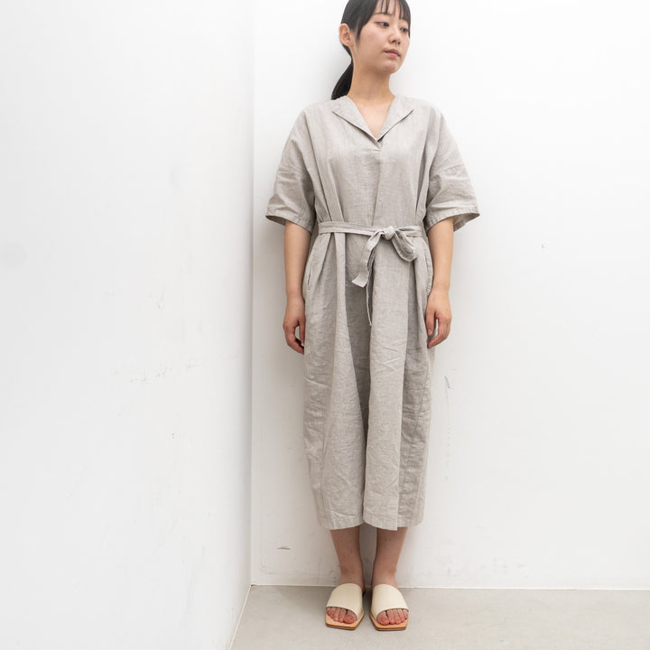 evam eva/　linen pattern one piece-E241T217 size.M