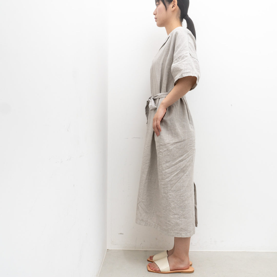 evam eva/　linen pattern one piece-E241T217 size.M