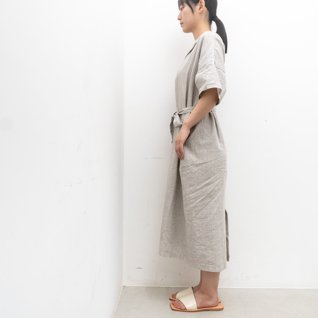 evam eva/　linen pattern one piece-E241T217 size.M