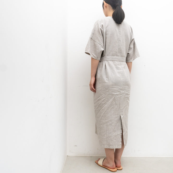 evam eva/　linen pattern one piece-E241T217 size.M