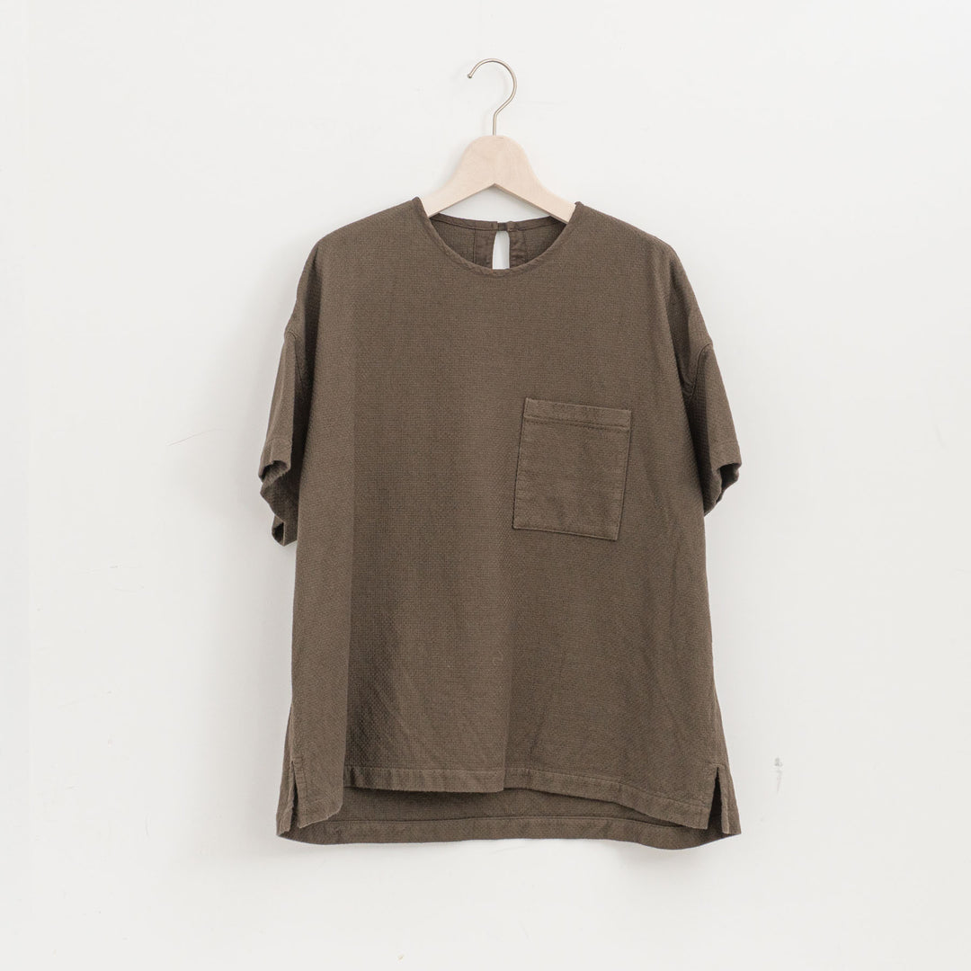 ゴーシュ /　コットンドビー半袖　ノーカラープルオーバー　G254-B014