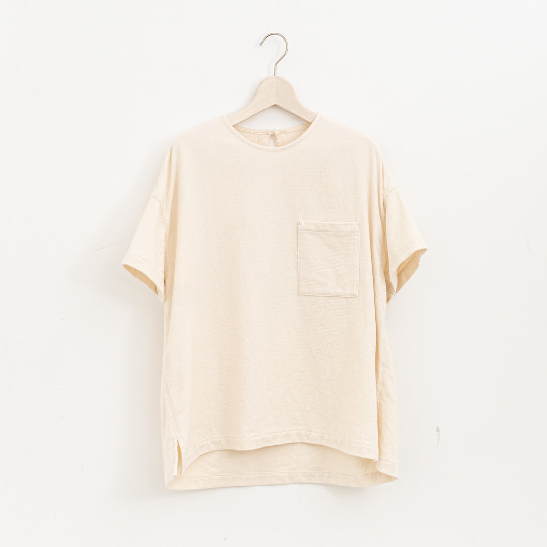 ゴーシュ /　コットンドビー半袖　ノーカラープルオーバー　G254-B014