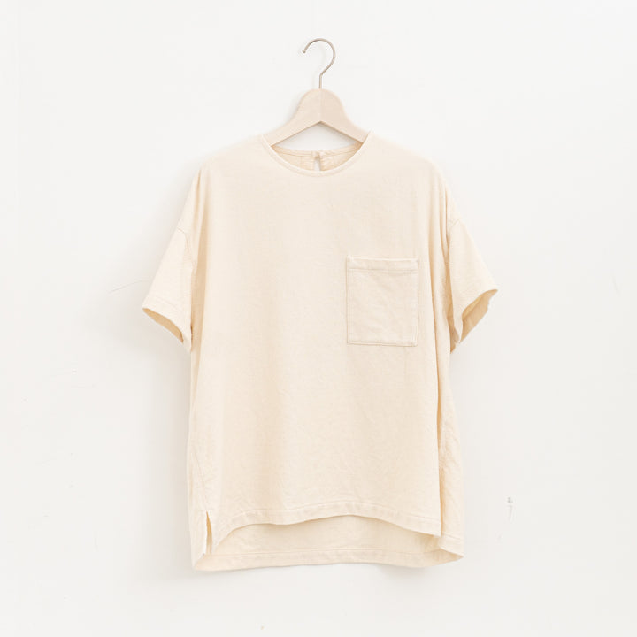 ゴーシュ /　コットンドビー半袖　ノーカラープルオーバー　G254-B014