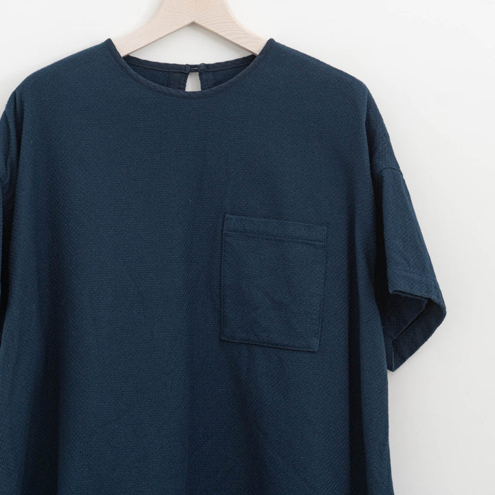 ゴーシュ /　コットンドビー半袖　ノーカラープルオーバー　G254-B014