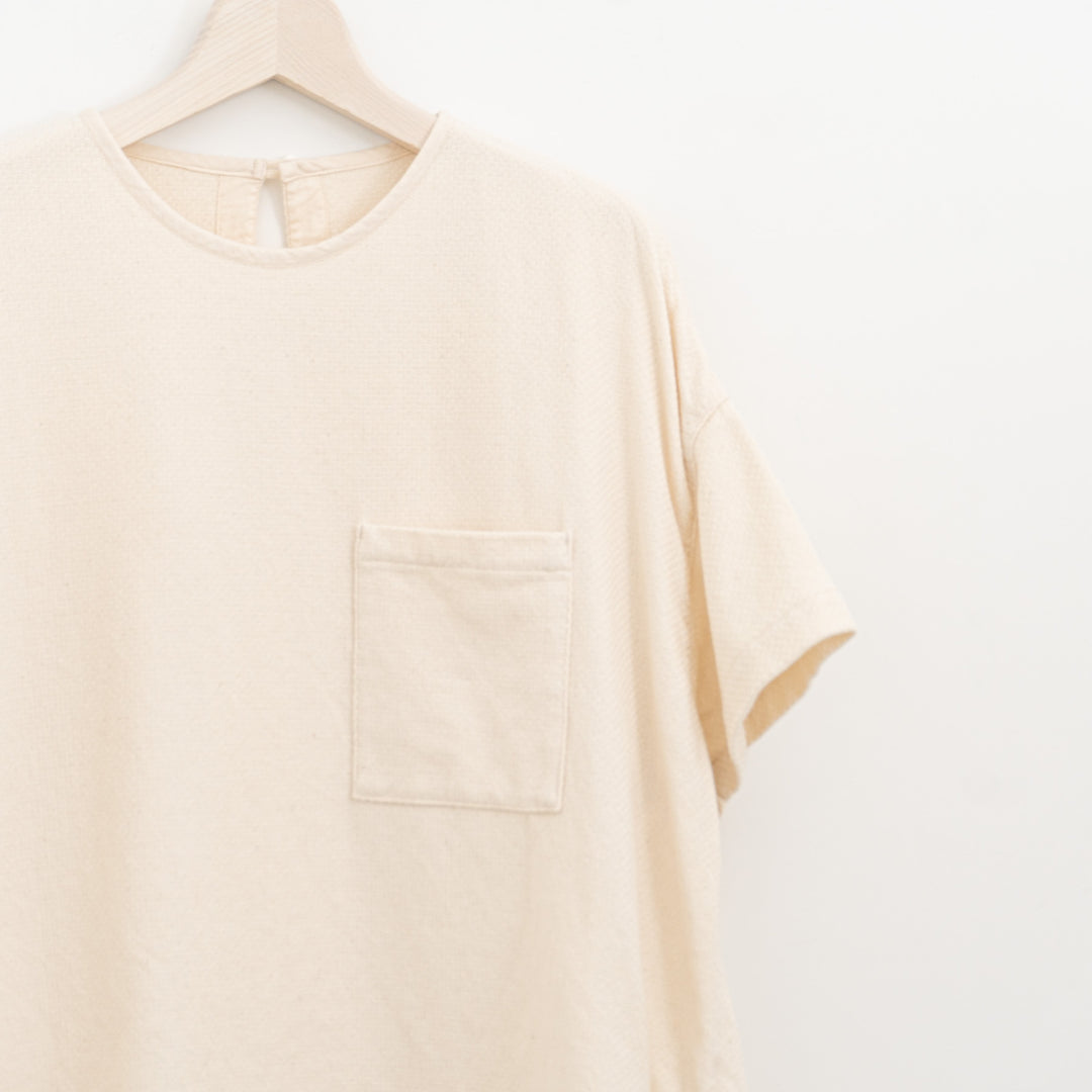 ゴーシュ /　コットンドビー半袖　ノーカラープルオーバー　G254-B014