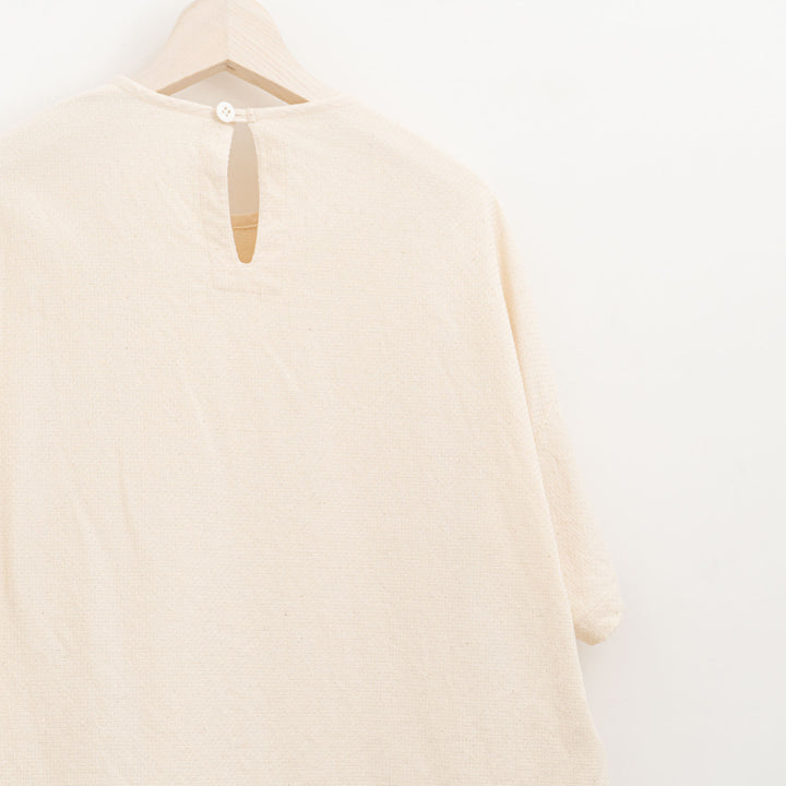 ゴーシュ /　コットンドビー半袖　ノーカラープルオーバー　G254-B014