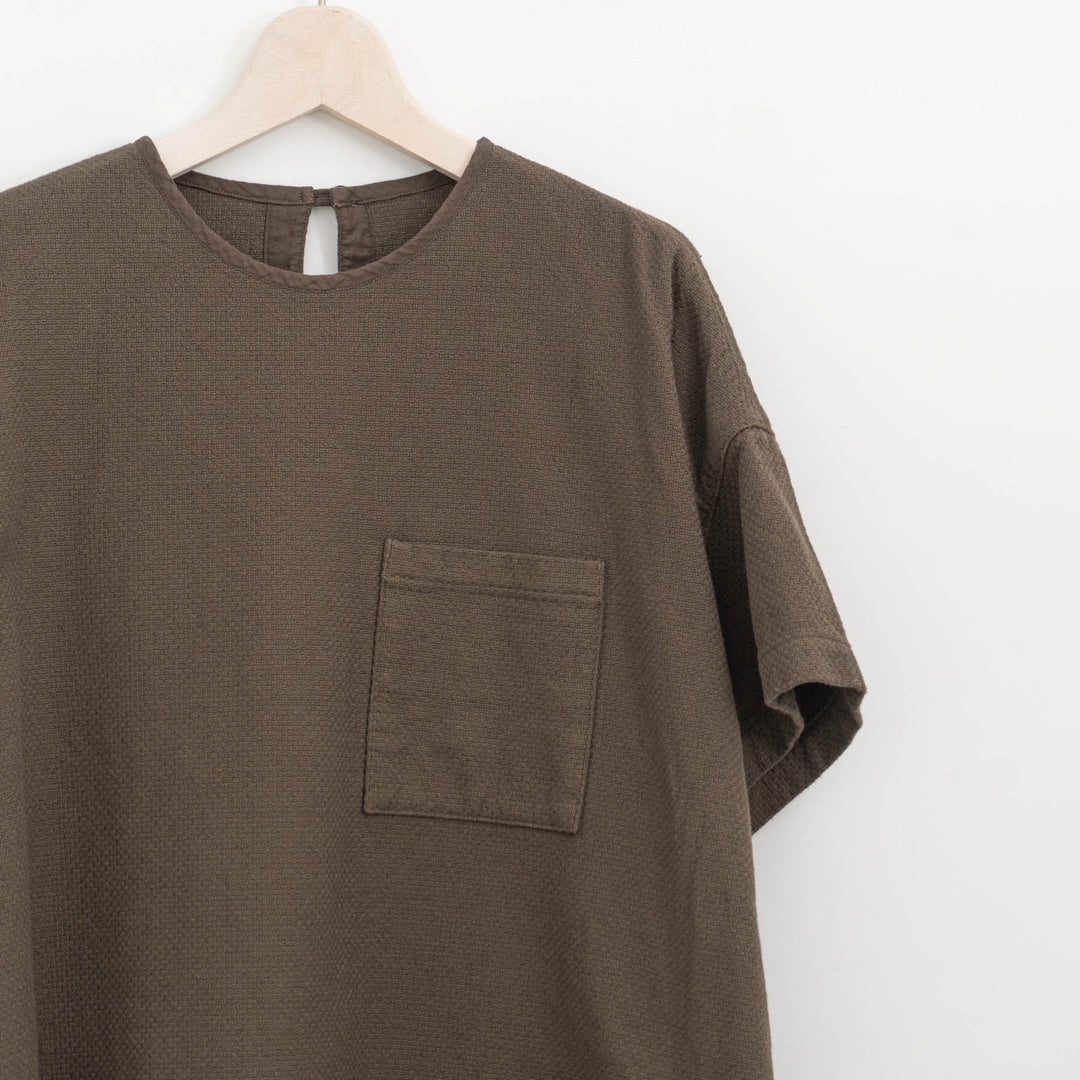 ゴーシュ /　コットンドビー半袖　ノーカラープルオーバー　G254-B014