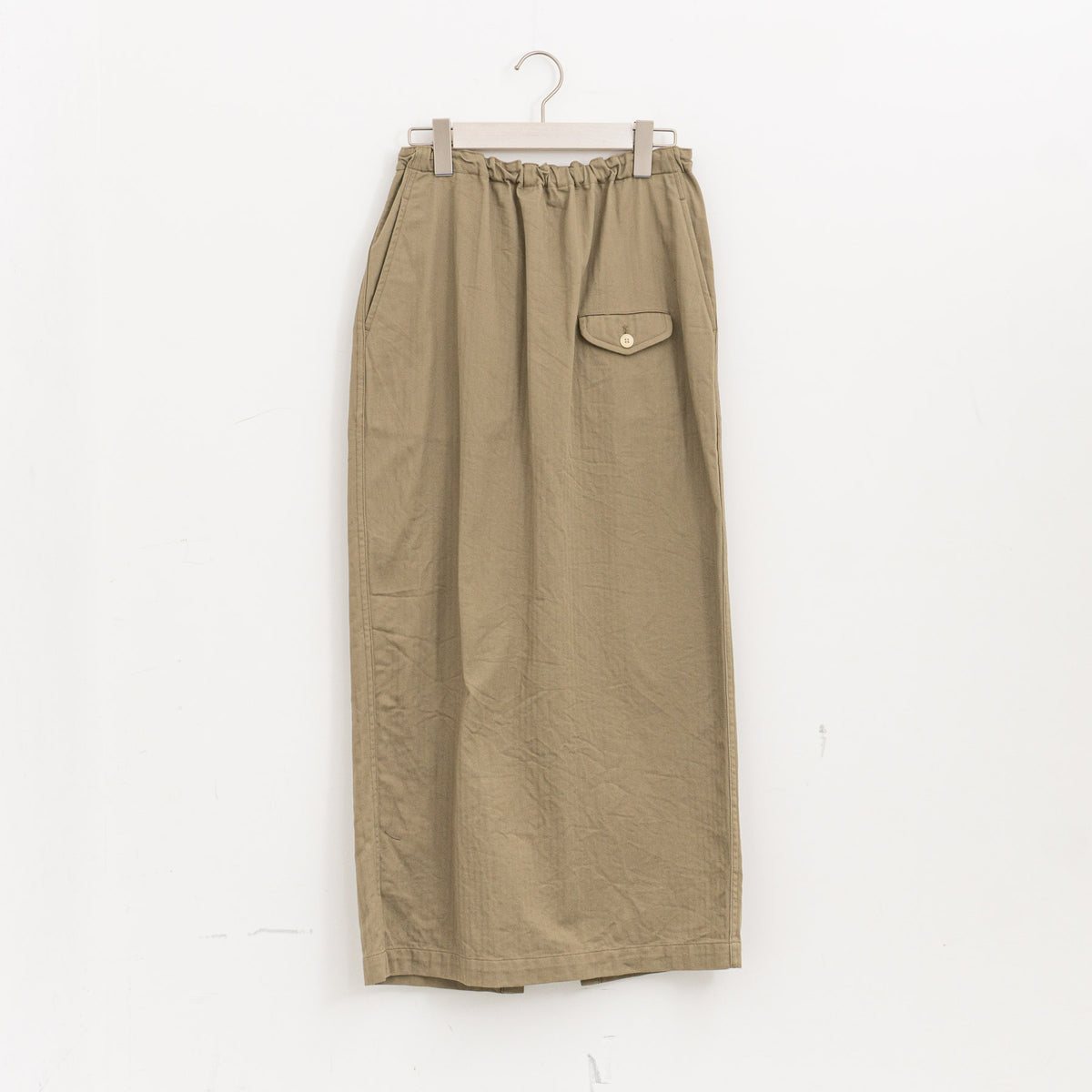 ゴーシュ｜レンヘリンボン ロングスカート　G254-S024（khaki）