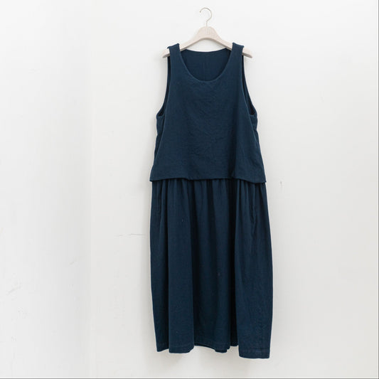 ゴーシュ｜コットンドビー スリーブレスワンピース G254-E018（navy）