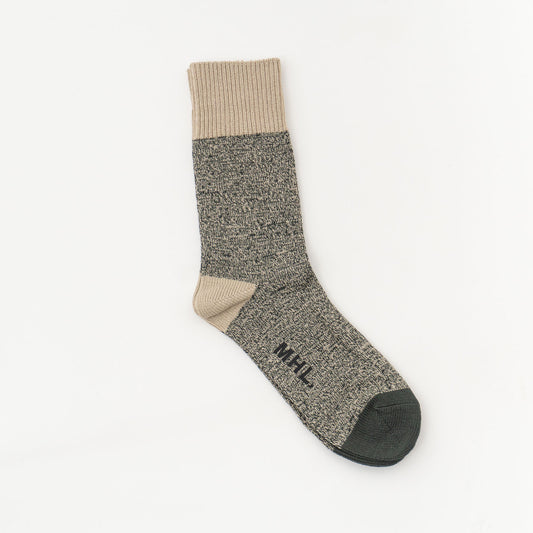 MHL.｜MEN　MELANGE COTTON SOCKS　5965279203-suomi（041.LIGHT BEIGE）