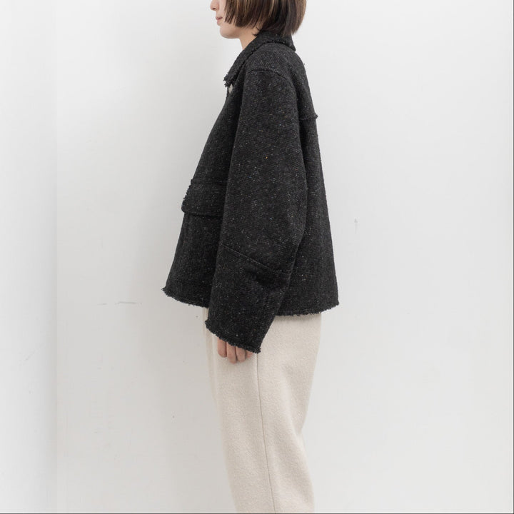 MORIKA/　イタリアン カラーネップ ツイード チマヨ ジャケット MR-JK5304-BK