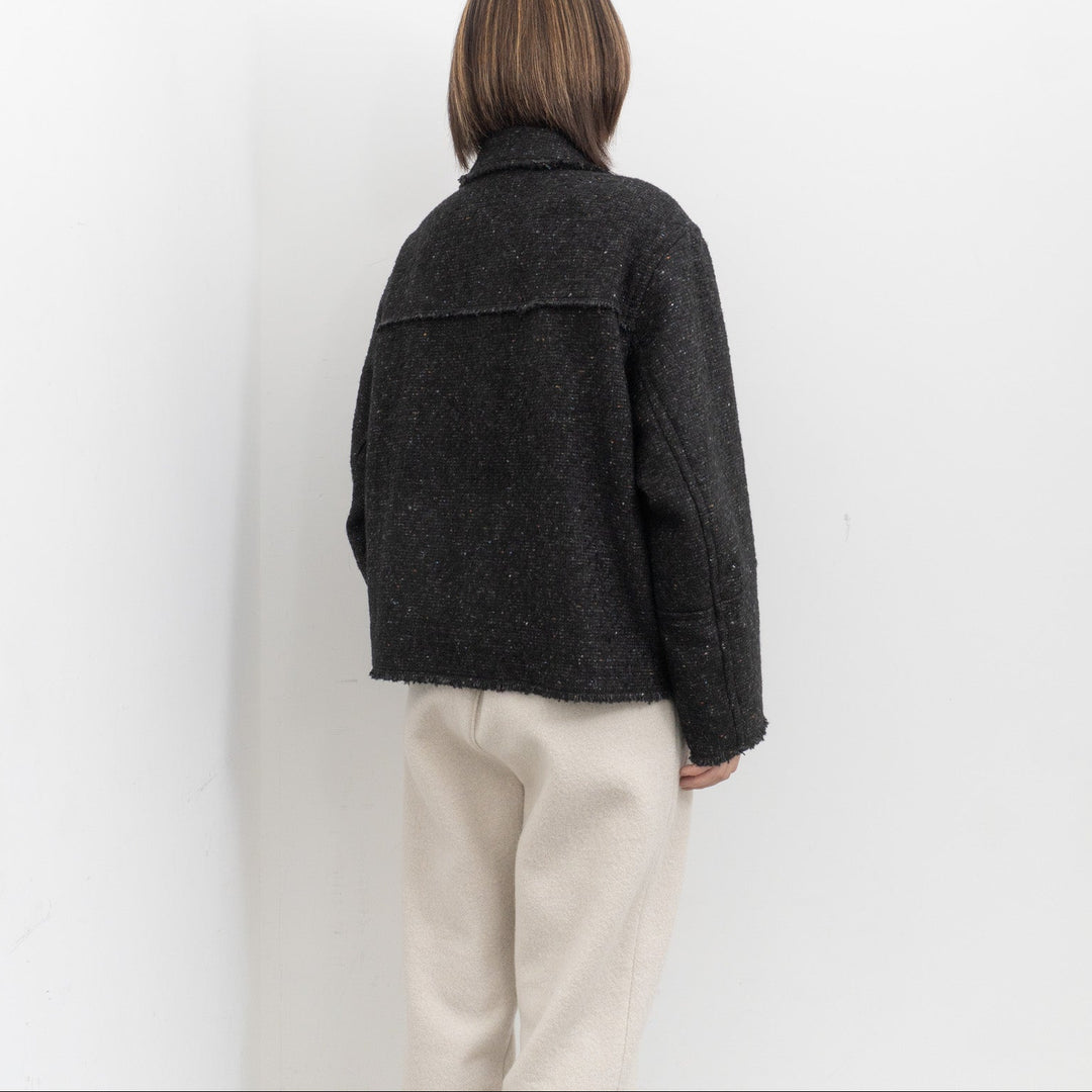 MORIKA/　イタリアン カラーネップ ツイード チマヨ ジャケット MR-JK5304-BK