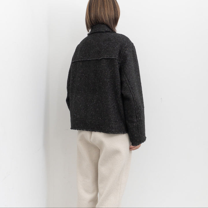 MORIKA/　イタリアン カラーネップ ツイード チマヨ ジャケット MR-JK5304-BK