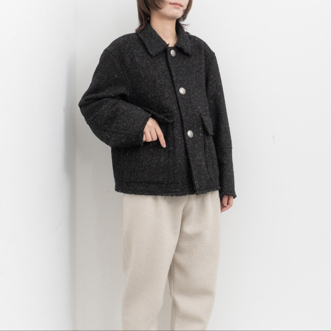 MORIKA/　イタリアン カラーネップ ツイード チマヨ ジャケット MR-JK5304-BK