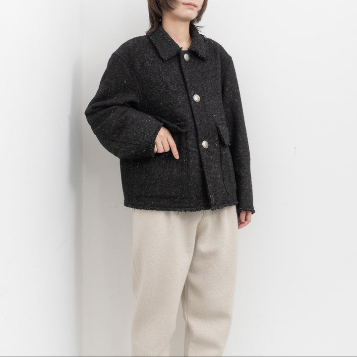 MORIKA/　イタリアン カラーネップ ツイード チマヨ ジャケット MR-JK5304-BK