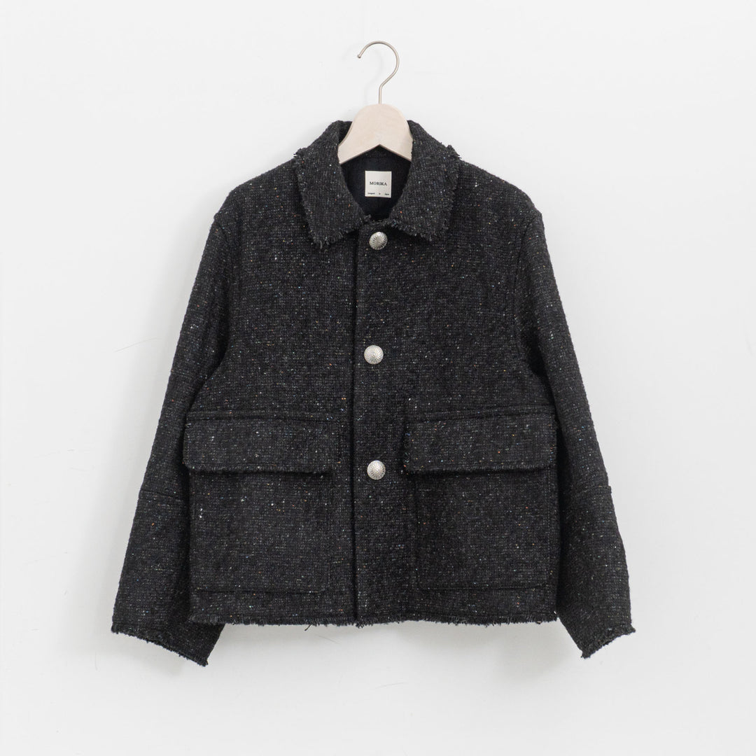 MORIKA/　イタリアン カラーネップ ツイード チマヨ ジャケット MR-JK5304-BK