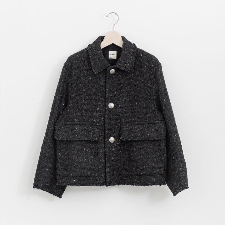 MORIKA/　イタリアン カラーネップ ツイード チマヨ ジャケット MR-JK5304-BK