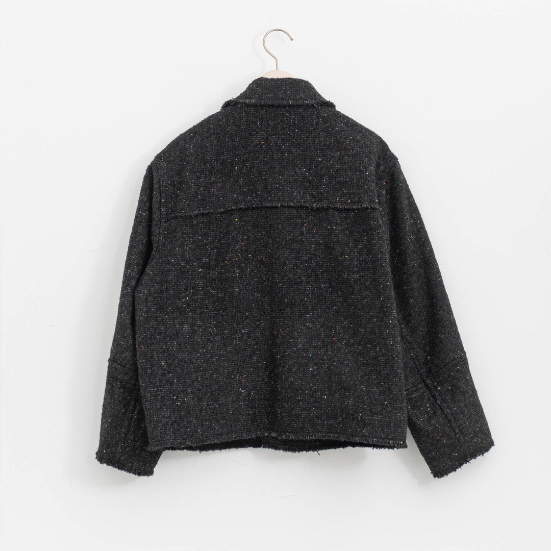MORIKA/　イタリアン カラーネップ ツイード チマヨ ジャケット MR-JK5304-BK