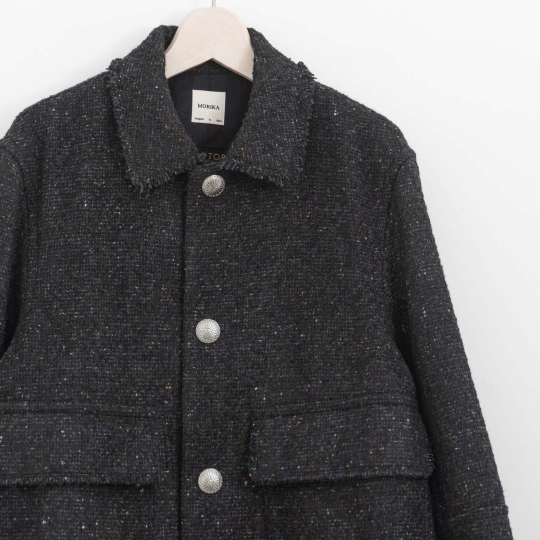 MORIKA/　イタリアン カラーネップ ツイード チマヨ ジャケット MR-JK5304-BK