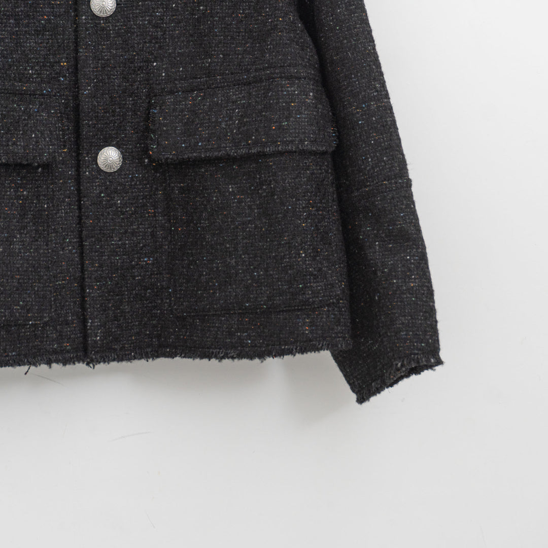 MORIKA/　イタリアン カラーネップ ツイード チマヨ ジャケット MR-JK5304-BK