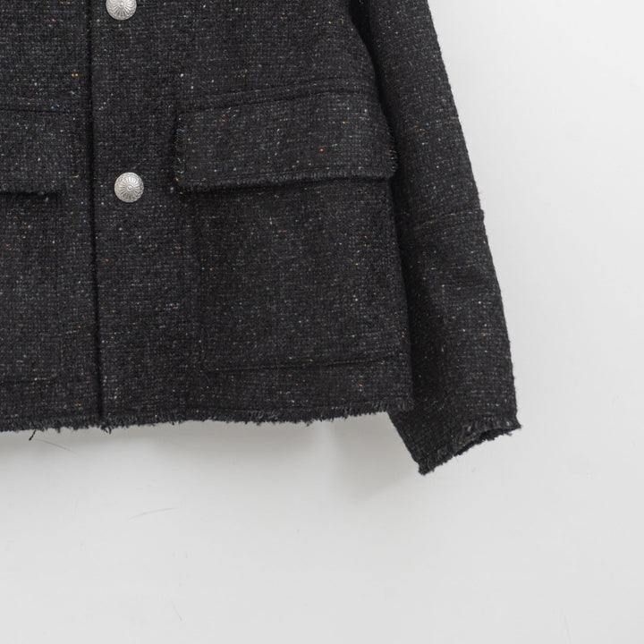 MORIKA/　イタリアン カラーネップ ツイード チマヨ ジャケット MR-JK5304-BK