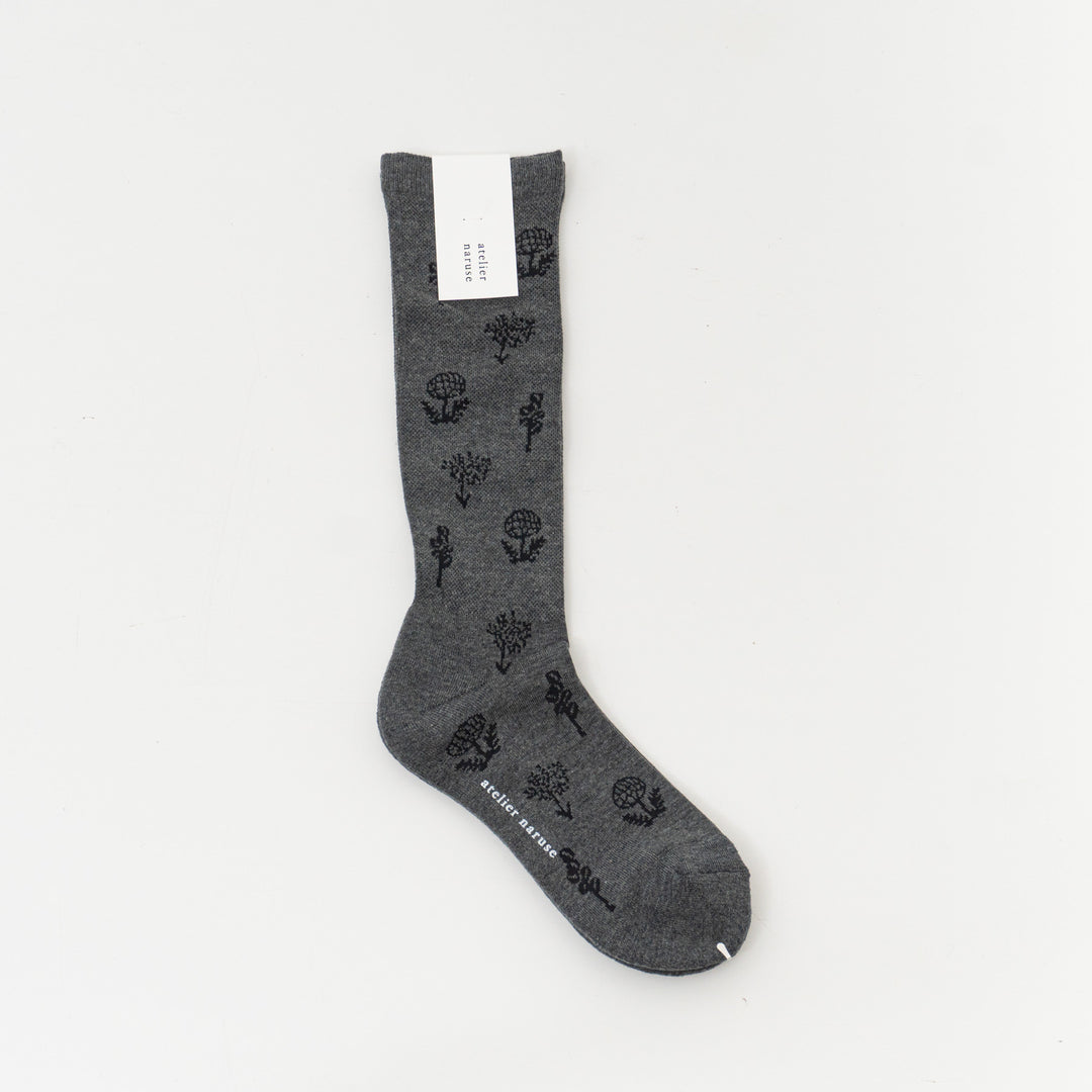 atelier naruse /WOMEN　cotton wool -monotone flower- compression socks naya-76