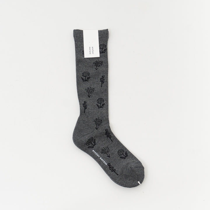 atelier naruse /WOMEN　cotton wool -monotone flower- compression socks naya-76