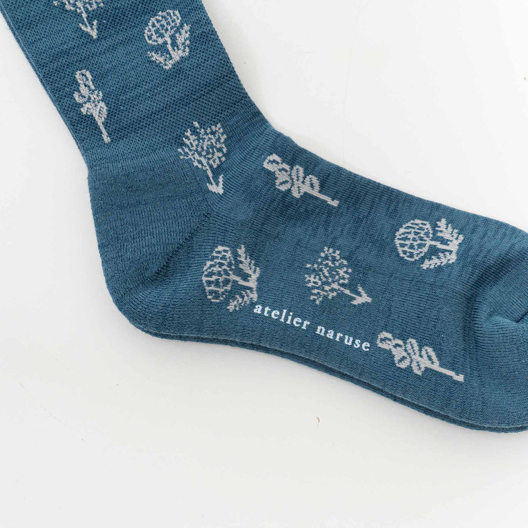 atelier naruse /WOMEN　cotton wool -monotone flower- compression socks naya-76