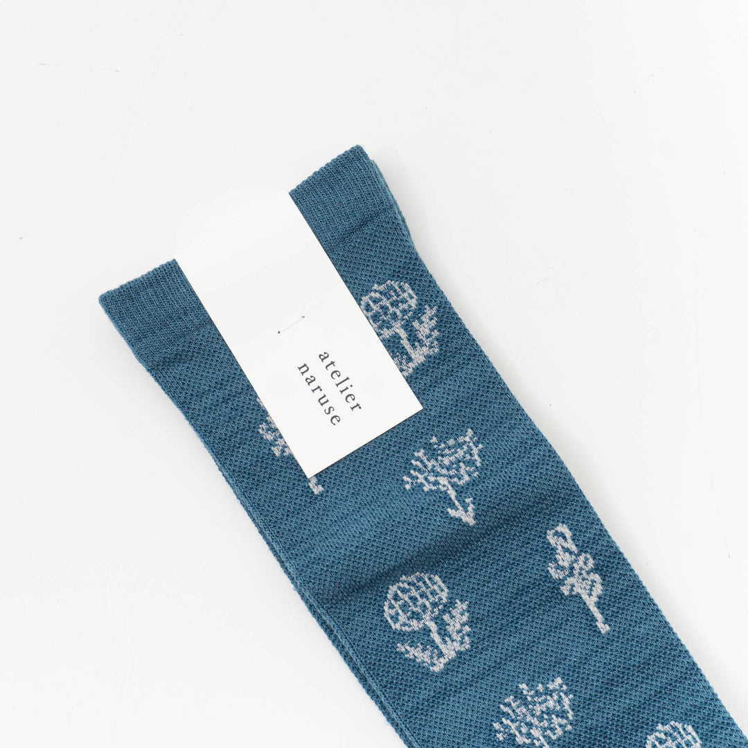 atelier naruse /WOMEN　cotton wool -monotone flower- compression socks naya-76