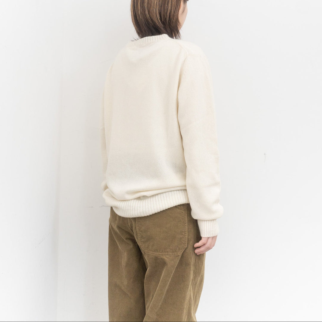 ANSPINNEN/　カシミヤクルーネックセーター col.off white　ANS-UK0071