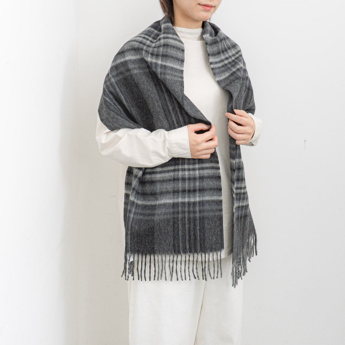 THE INOUE BROTHERS...｜brushed scarf checkTIB-ALAC2002ML
