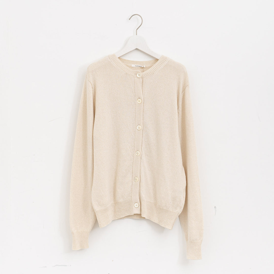 ANSPINNEN/　コットンカシミヤクルーネックカーディガン col.ivory　ANS-WK0099