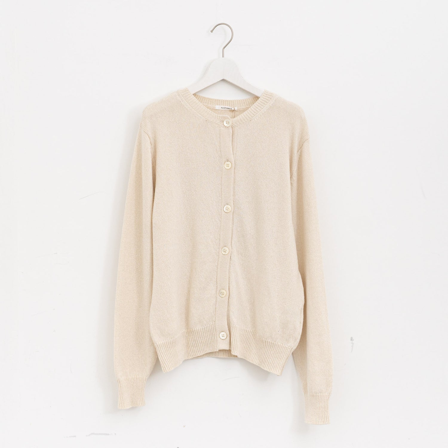 ANSPINNEN｜コットンカシミヤクルーネックカーディガン col.ivory　ANS-WK0099